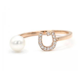 fashion jewellery online oem odm CZ open ring in 18kt Rose Gold Vermeil