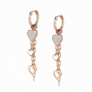 Mode Frauen maßgeschneiderte 925 Silber lange Vita Ohrringe mit Herzen personalisierte Ins Trend Großhandel