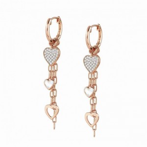 Boucles d'oreilles longues en argent 925 pour femmes, sur mesure, avec cœurs, tendance ins, vente en gros