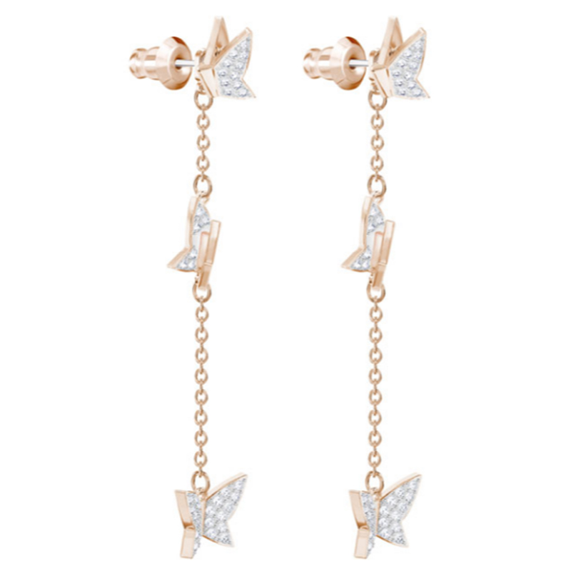 Vente en gros de bijoux en or OEM personnalisés en or 18 carats, conception de papillon, fabricant de boucles d'oreilles pendantes Chine