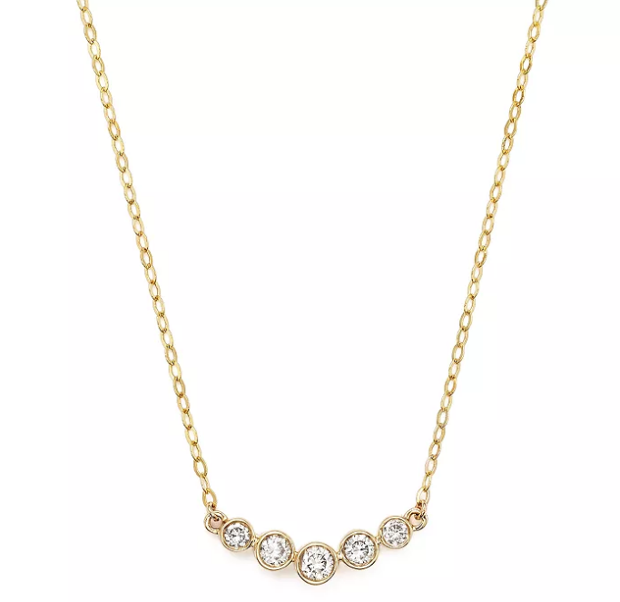gold filled manufacturer CZ Stone Graduated Pendant Necklace in 14K Yellow Gold Vermeil