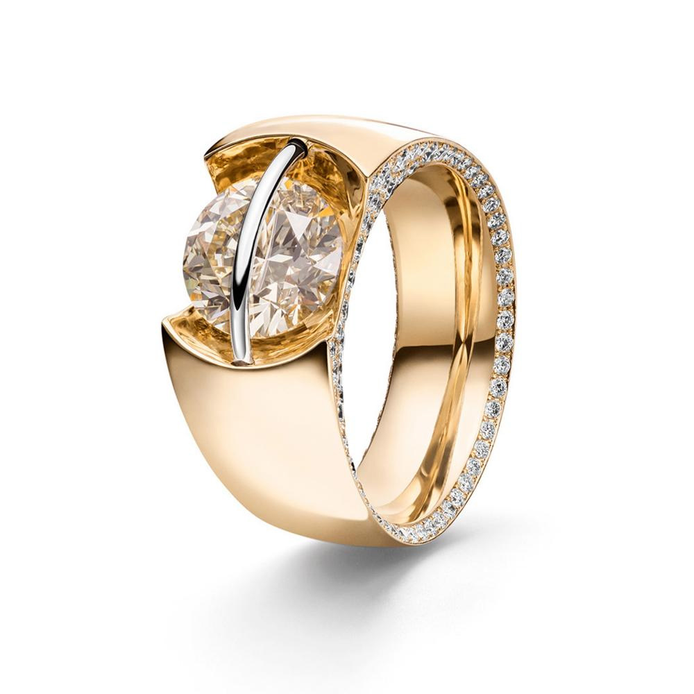 Fabricante de anillos de circonia cúbica de joyería personalizada OEM/ODM chapado en oro al por mayor