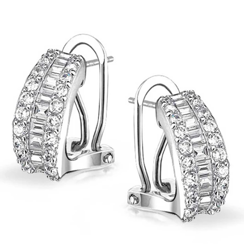 Partihandel 18K guldsmycken anpassade sterling silver diamantörhänge