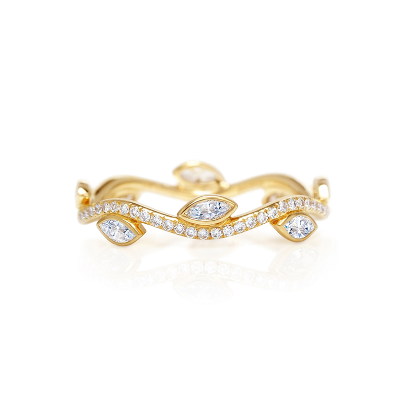 Fabbrica di gioielli OEM in argento 925 con anello impilabile in oro 18 carati all'ingrosso