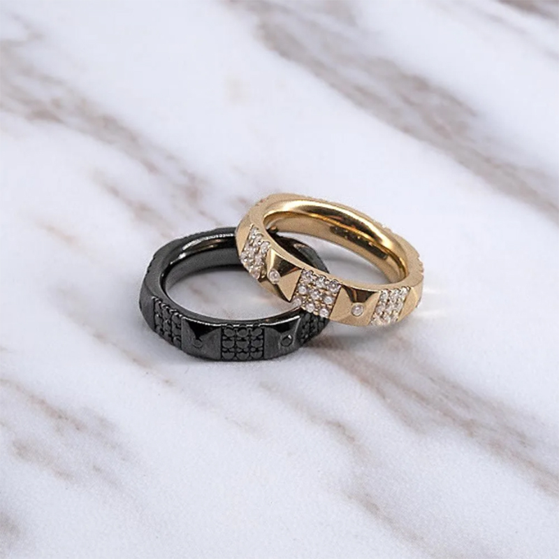 الجملة 18K الذهب الحافة المخصصة مجموعة خاتم الماس الفضة الاسترليني الذهب والمجوهرات مصنع تصنيع المعدات الأصلية