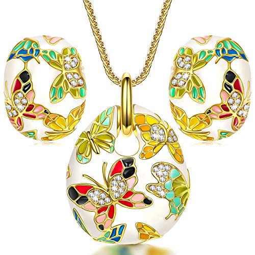 Wholesale 925 Silver Diamond Enamel Jewelry Set 14K Gold