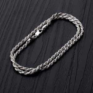 Longue chaîne pour hommes avec fabricant de bijoux en gros personnalisé en argent sterling 925