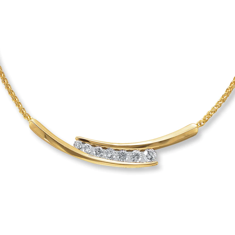 Wholesale Channel Set Necklace 18K Yellow Gold