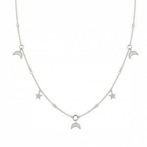 Nachttraum-Halskette mit Mond und Sternen, Schmucklieferant aus Sterlingsilber