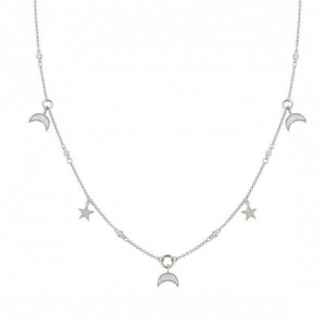 collier de rêve nocturne avec lune et étoiles fournisseur de bijoux en argent sterling