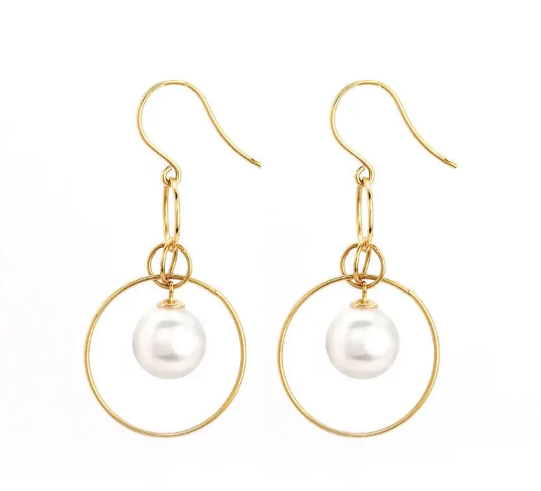 ODM and OEM manufacturer of Pearl Hoop Earrings vermeil gold