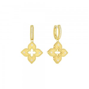 personalised earrings factory,18K Yellow Gold Filled Petite Venetian CZ  Drop Earrings for women wholesale
