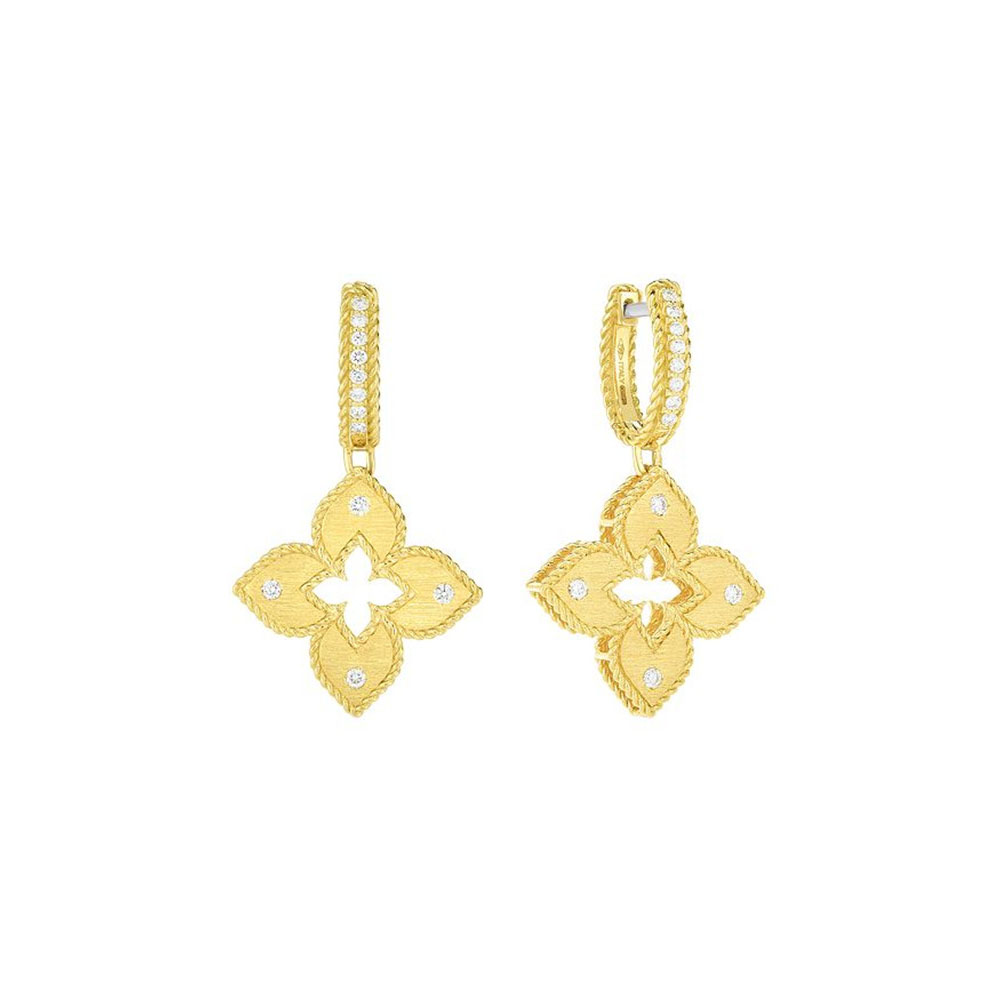 Fábrica de brincos personalizados, brincos de gota CZ venezianos pequenos preenchidos com ouro amarelo 18K para mulheres no atacado