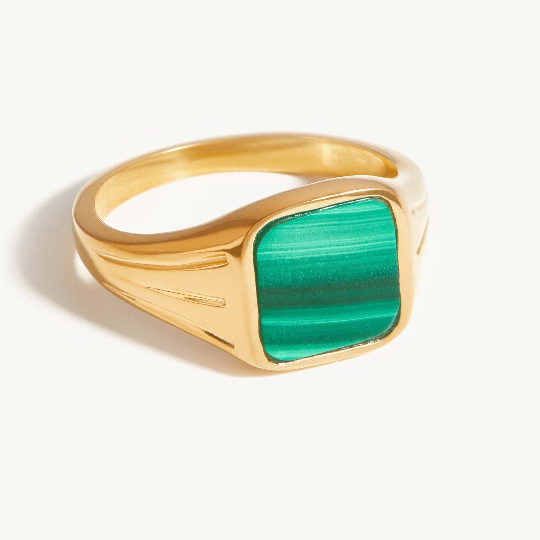 producing  your own square signet ring designs in 18k gold plated