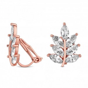 rose gold plated leaf clip on earrings jewelry designers near me