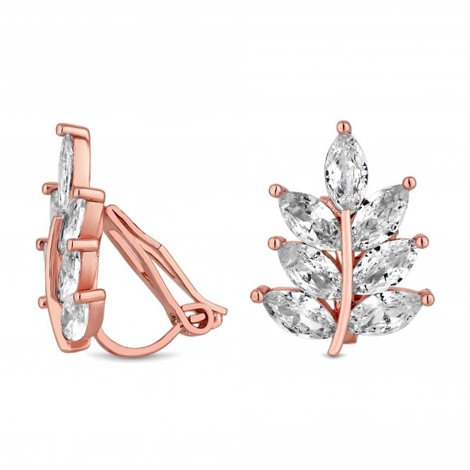 rose gold plated leaf clip on earrings jewelry designers near me