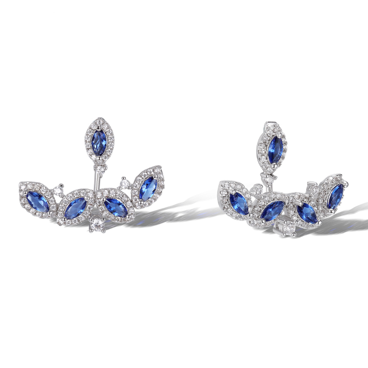 Boucles d'oreilles en argent 925 en gros personnalisées |Bijoux topaze bleue personnalisés |Conception de bijoux pour filles en gros
