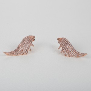 Custom Wholesale Wings Stud Earrings | Sterling Silver Jewelry Design | Rose Gold Plated Jewelry Wholesale