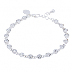 Proveedor de joyas de plata OEM ODM Radiance Collection Pulsera de tenis plateada en plata