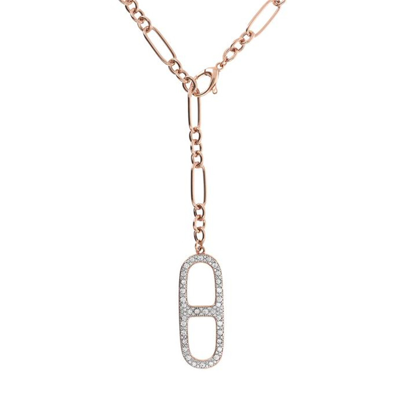 sterling silver 925 jewelry wholesaler custom OEM ODM Pavé Marine Chain Element Pendant Y Necklace
