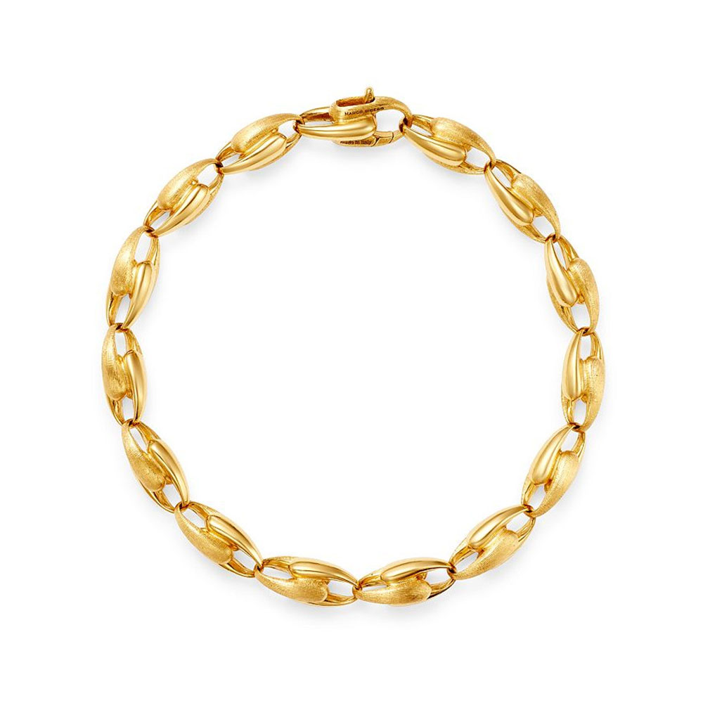 Pulsera de eslabones Vermeil de oro amarillo de 18 quilates hecha a medida al por mayor de joyería de plata de ley 925