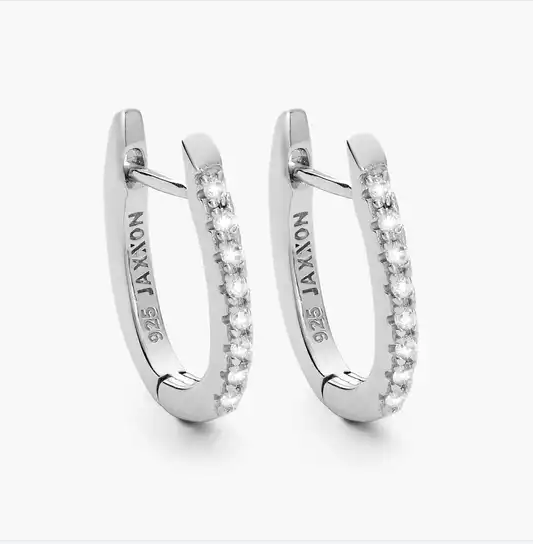 sterling silver cz earrings wholesale supplier custom Studded Huggie Earrings