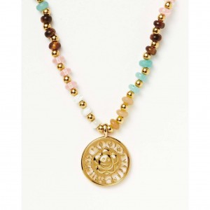 Sonnenschein-Medaillon-Perlenketten aus 18 Karat Gold über 925er Sterlingsilber OEM