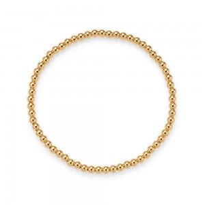 fornitori all'ingrosso di gioielli in oro in bracciale elasticizzato con perline in oro giallo 14 carati vermeil