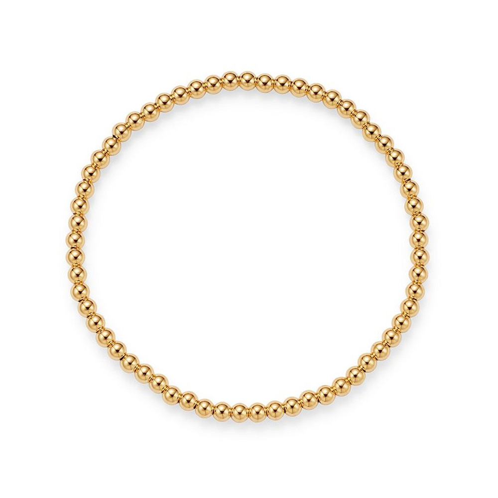 Proveedores de joyas de oro al por mayor en pulsera elástica con cuentas de oro amarillo de 14 quilates Vermeil
