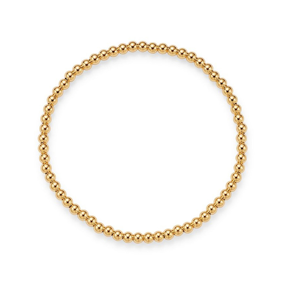 engros guldsmykker leverandører i 14K gul guld Vermeil Beaded Stretch Armbånd