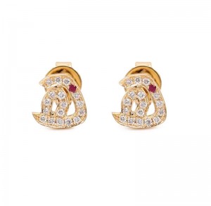 wholesale vermeil jewelry OEM ODM cubic zirconia rose gold plated silver earrings