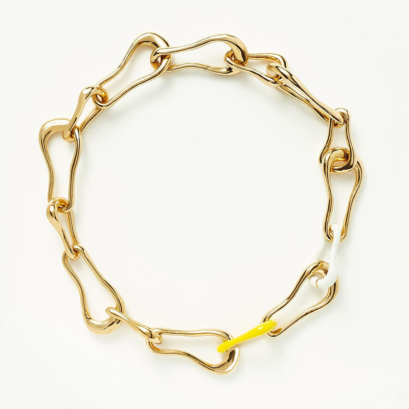 قلادات سلسلة مجوهرات مخصصة للنساء مطلية بالذهب عيار 18 قيراط