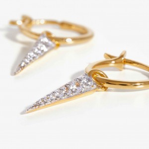 Boucles d'oreilles CZ plaquées or 18 carats pour femmes, usine de créateurs de bijoux