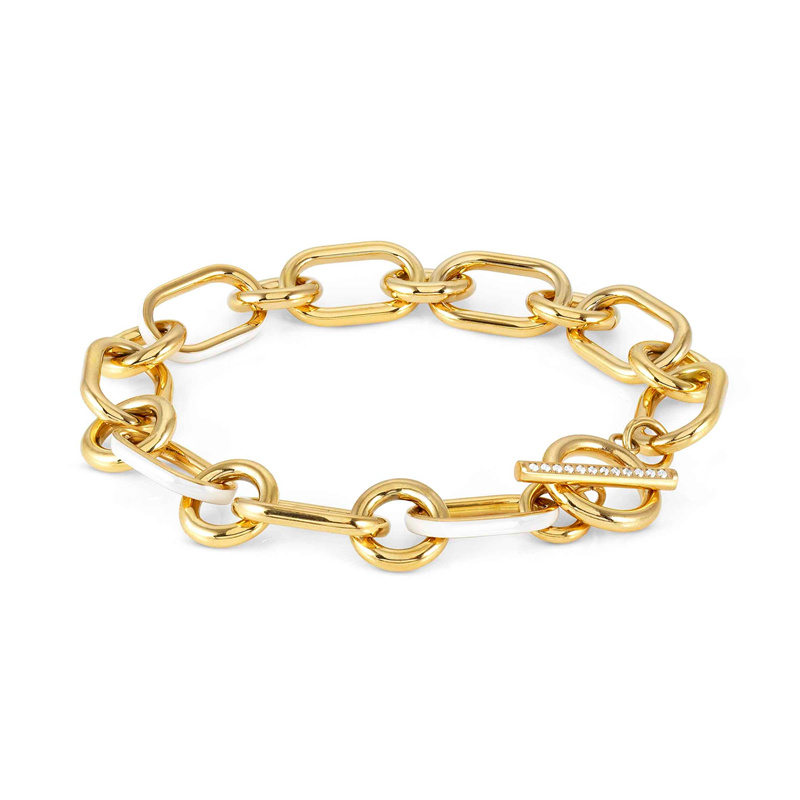 designer di gioielli a catena con bracciale placcato oro pregiato da donna