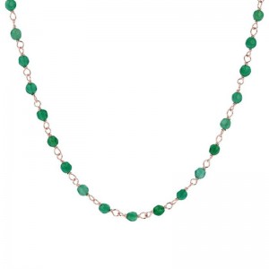 Collana con rosario in agata verde dal design realizzato per grossista di argento sterling
