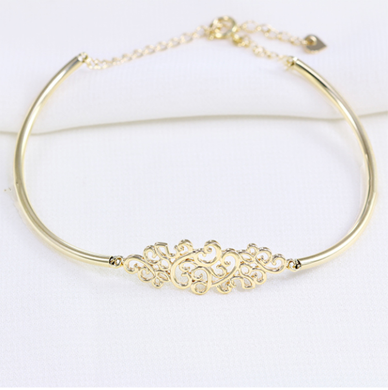 Wholesale 18K Gold Custom Silver Jewelry OEM Bangle With Chain Manufacturers