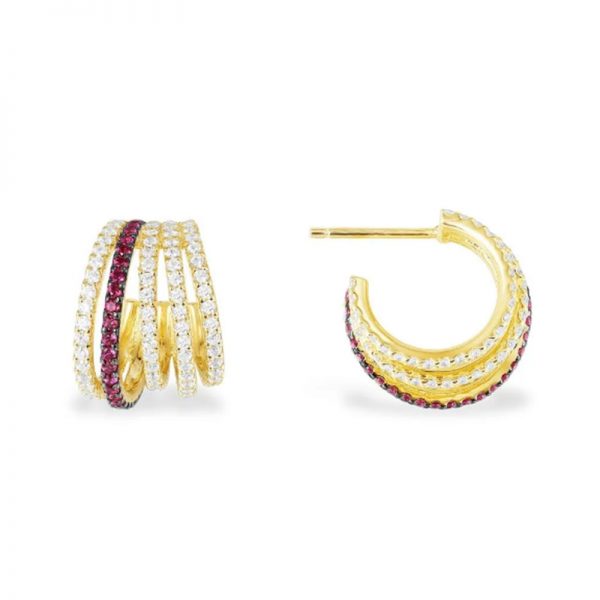 Monarcha OEM ODM mórdhíola 14K Yellow Gold Amethyst & Dimond Earring Fine Jewelry