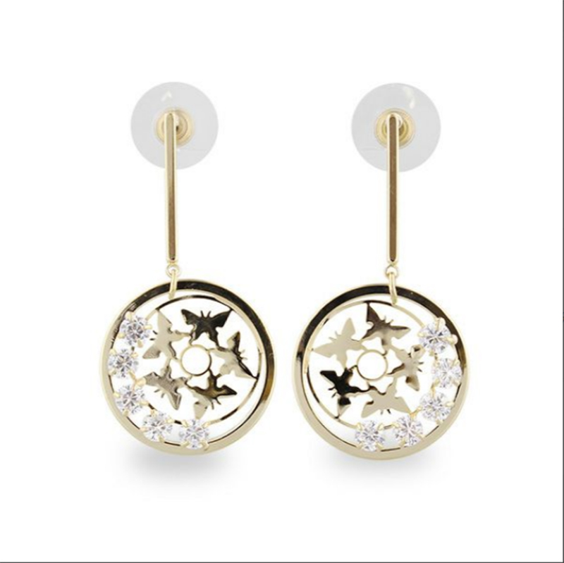 Wholesale OEM ODM Factory 14K Yellow Gold Fine Jewelry Diamond Earring