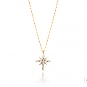 Wholesale Yellow Gold Plated Jewelry Star Diamond Necklace