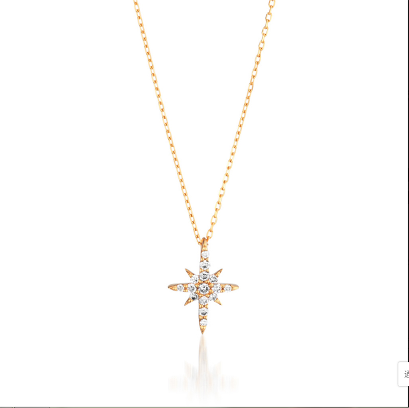 Wholesale Yellow Gold Plated Jewelry Star Diamond Necklace