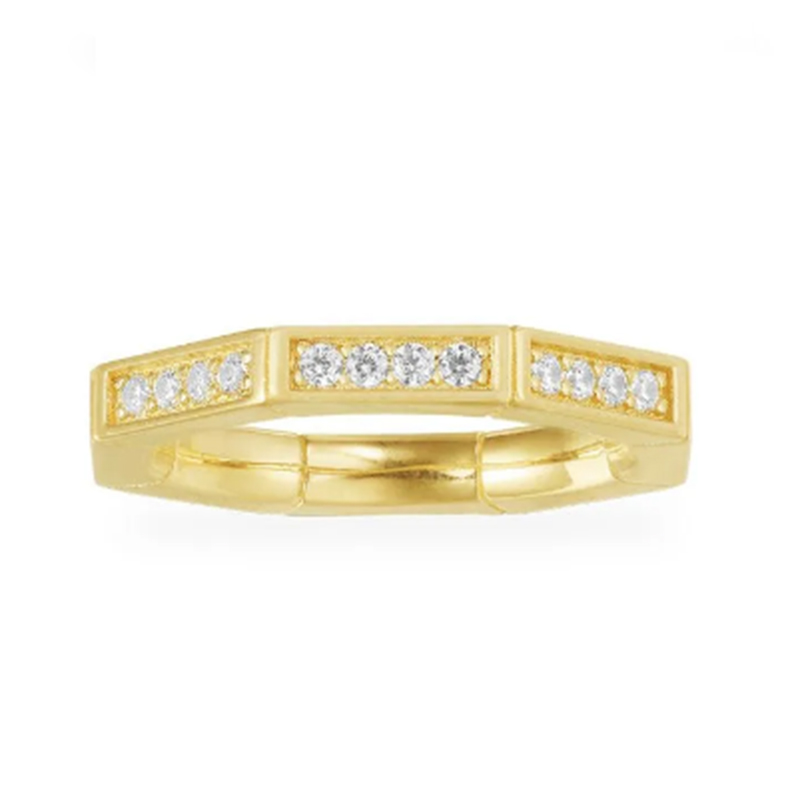 Atacado 18K ouro personalizado anel de diamante joias de prata OEM Swarovski Zircon fabricantes