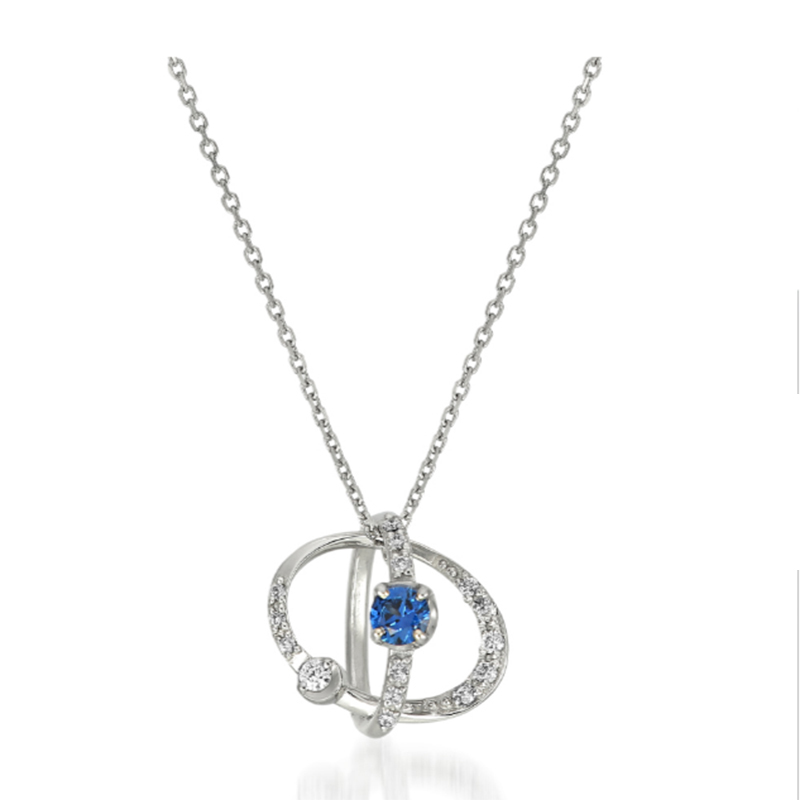 Wholesale 18K Gold Diamond 925 Sterling Silver Prong Set Necklace