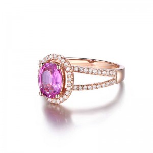 Anillos de zafiro rosa personalizados al por mayor |Diseño de joyas de plata |Fabricación de joyas chapadas en oro de 18 quilates al por mayor