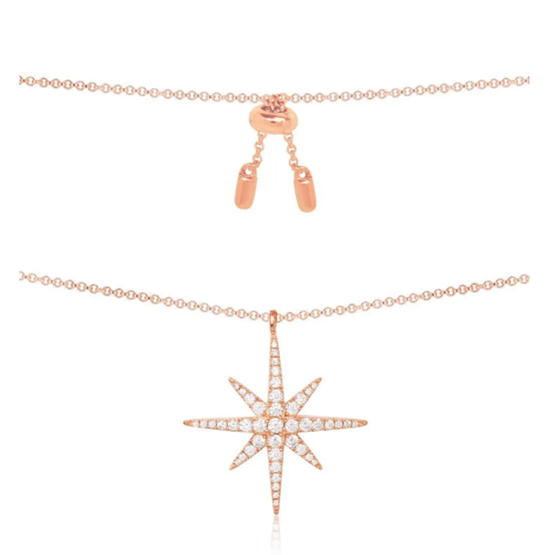 Partihandel 18K guld anpassat halsband Rose Gold CZ smycken OEM tillverkare