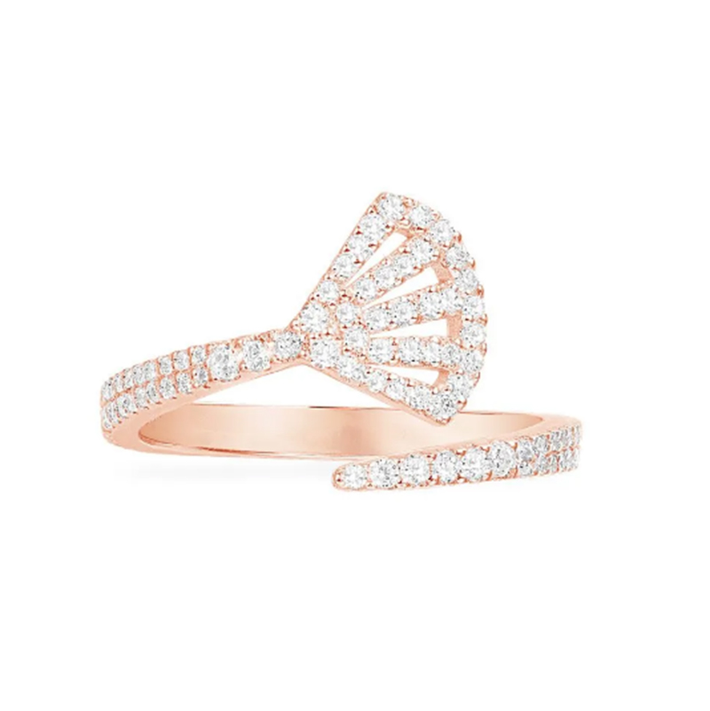 Anello polsino con diamanti in argento sterling personalizzato in oro rosa 18 carati all'ingrosso
