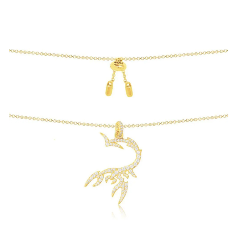 Fábrica de joyería personalizada del ODM del OEM del collar del diseño del escorpión del oro amarillo de encargo del oro al por mayor 18K