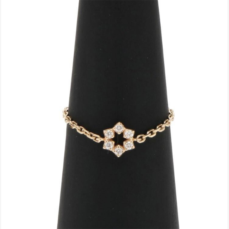 Velkoobchodní prsten s 18K zlatým zakázkovým designem řetízku ze žlutého zlata Stříbrné šperky OEM výrobci