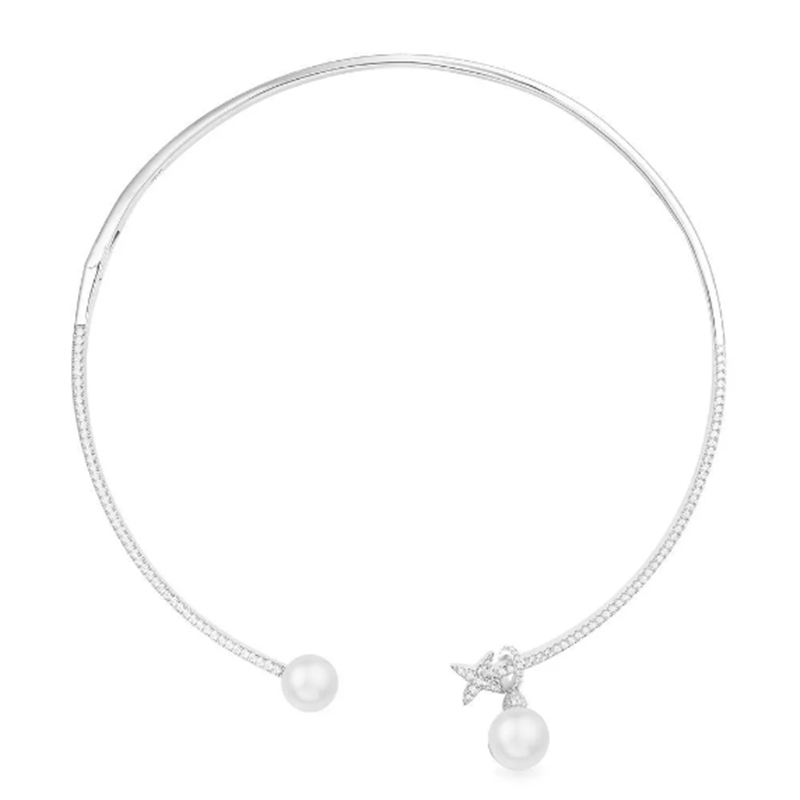 Collier manchette en perles personnalisé en or 18 carats, bijoux en argent Sterling, usine OEM, vente en gros