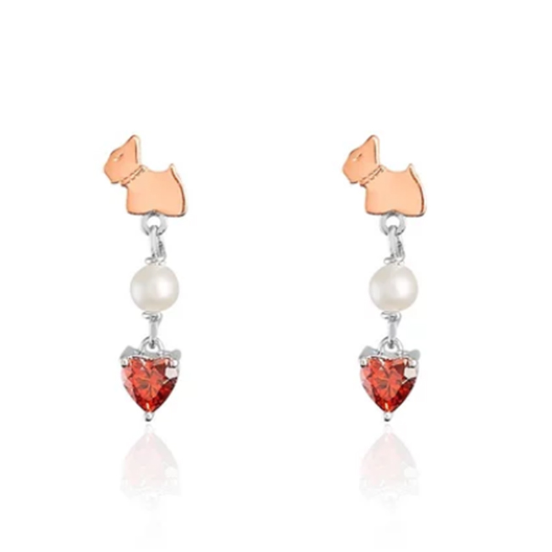 Boucles d'oreilles en grenat rouge et perles personnalisées en or 18 carats, bijoux en argent Sterling OEM ODM, vente en gros