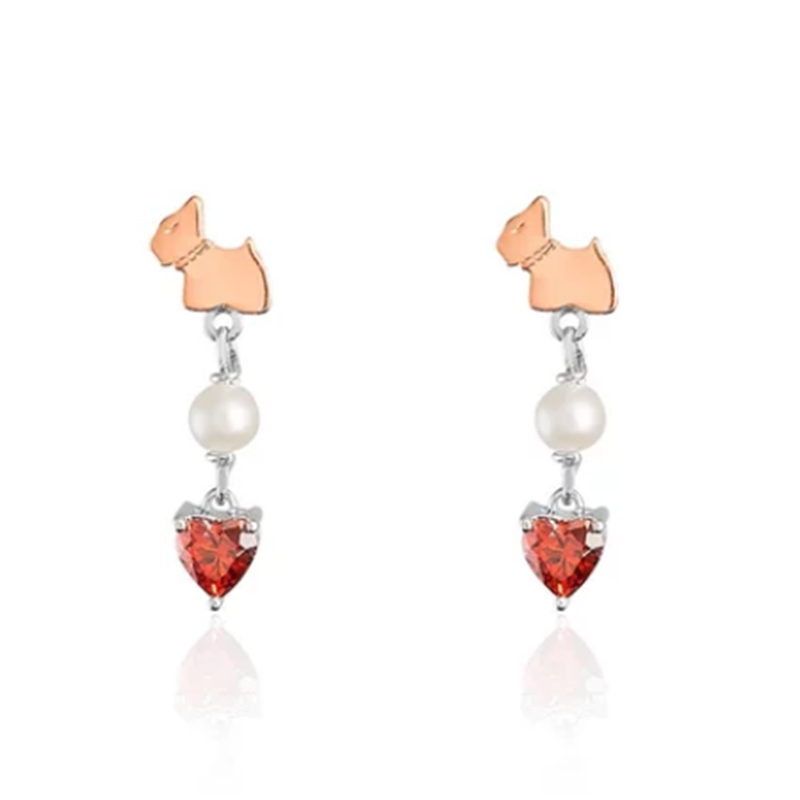 Wholesale 18K Gold Custom Red Garnet & Pearl Earrings ODM OEM Sterling Silver Jewelry